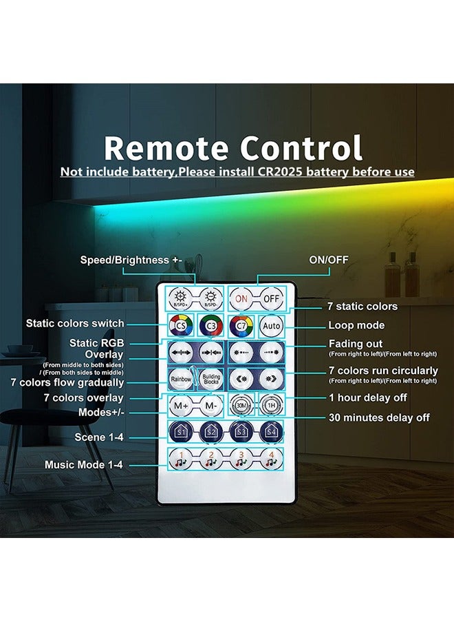 شريط إضاءة LED متعدد الألوان مقاوم للماء مع جهاز تحكم عن بعد، للتلفزيون/غرفة النوم/ديكور المنزل/الحفلات/البار، 3 متر - Image 4