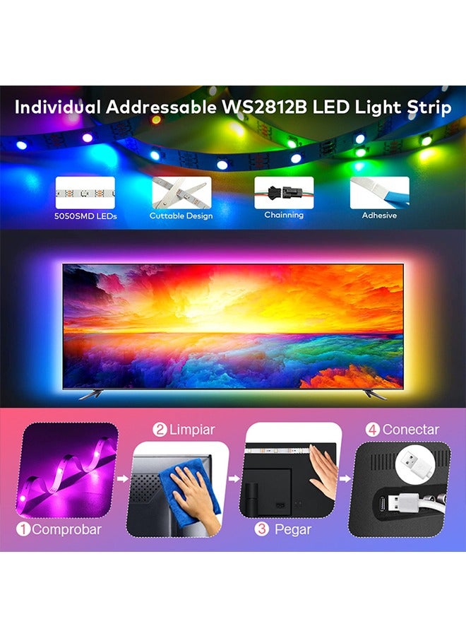 شريط إضاءة LED متعدد الألوان مقاوم للماء مع جهاز تحكم عن بعد، للتلفزيون/غرفة النوم/ديكور المنزل/الحفلات/البار، 3 متر - Image 5