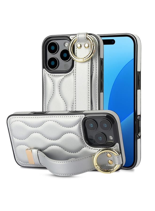 اس-توب جراب لهاتف iPhone 16 Pro Max غير قابل للانزلاق مع حلقة تغطية كاملة من مادة البولي يوريثان مع سوار معصم - Image 1