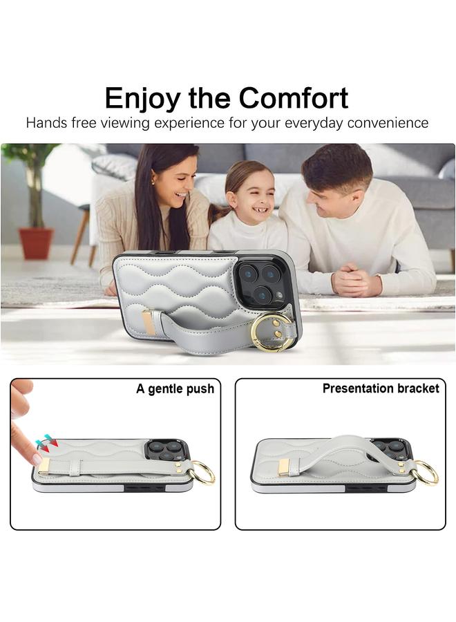 اس-توب جراب لهاتف iPhone 16 Pro Max غير قابل للانزلاق مع حلقة تغطية كاملة من مادة البولي يوريثان مع سوار معصم - Image 4