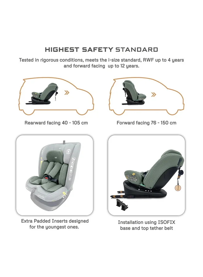 نيوبريز مقعد سيارة للأطفال I-VILO دوار 360 درجة ISOFIX قابل للتحويل من 0-12 سنة