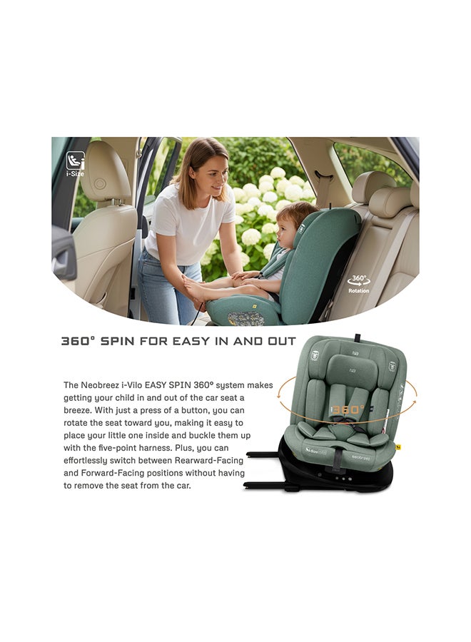 neobreez I-VILO 360° Rotatable ISOFIX All-in-1 Convertible Baby Toddler Kids Child Car Seat, I-Size ECER129,  Recline&Adjustable,  Side Impact Protection,  Memory Foam 0-12Yrs (40-150Cm/0-36Kg),  Group 0+/1/2/3 - Image 5