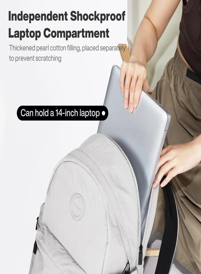 mixi Travel Backpack Lightweight Carry On Laptop Backpack Casual Daypack for Weekender College Work Hiking Outdoor, Light Gray, 15 inch, Travel Backpacks - Image 5