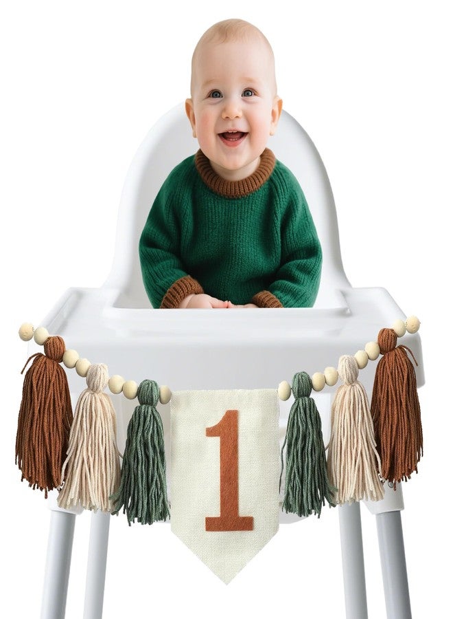Ereniko Handmade Boho 1st Birthday High Chair Banner Party Decoration For Girl Baby Shower Wall Hangings Decorative For Kids Bedroom - Image 1