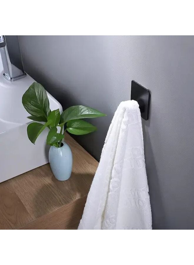 خطافات حائط معدنية ثقيلة سوداء واسعة موفرة للمساحة مثبتة بالبراغي قوية التحمل - Image 4