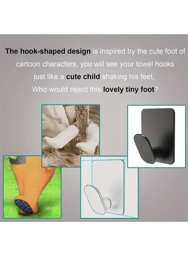 خطافات حائط معدنية ثقيلة سوداء واسعة موفرة للمساحة مثبتة بالبراغي قوية التحمل - Image 3