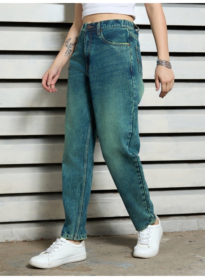 هاي ستار جينز موم نحيف نسائي - أزرق داكن أنيق ومريح - Image 2