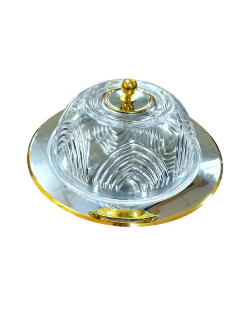 Jazz Round cake and dessert tray with transparent lid 40×40cm - Image 3