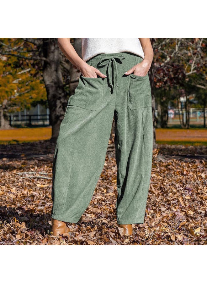 European And American Fashion Autumn And Winter New Style Commuter Corduroy Casual Slimming Harem Pants Wide-leg Pants Dropshipping