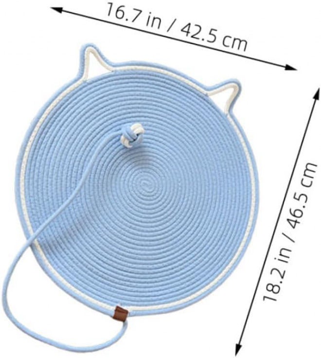 SHOWERORO 2pcs Cat Scratch Mat and Scratching Pad Set, Anti-Slip Sturdy Indoor Claw Board for Sofa Protection, Small Size Blue and Floral Gray for Kittens and Cats - Image 2