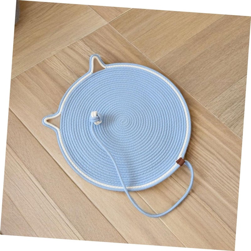 SHOWERORO 2pcs Cat Scratch Mat and Scratching Pad Set, Anti-Slip Sturdy Indoor Claw Board for Sofa Protection, Small Size Blue and Floral Gray for Kittens and Cats - Image 4
