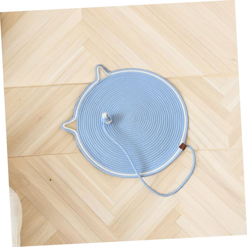 SHOWERORO 2pcs Cat Scratch Mat and Scratching Pad Set, Anti-Slip Sturdy Indoor Claw Board for Sofa Protection, Small Size Blue and Floral Gray for Kittens and Cats - Image 5