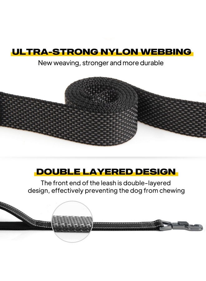 Fida 5 FT Heavy Duty Dog Leash with 2 Comfortable Padded Handles, Traffic Handle & Advanced Easy Snap Hook, Reflective Walking Lead for Large, Medium & Small Breed Dogs, Black - Image 3