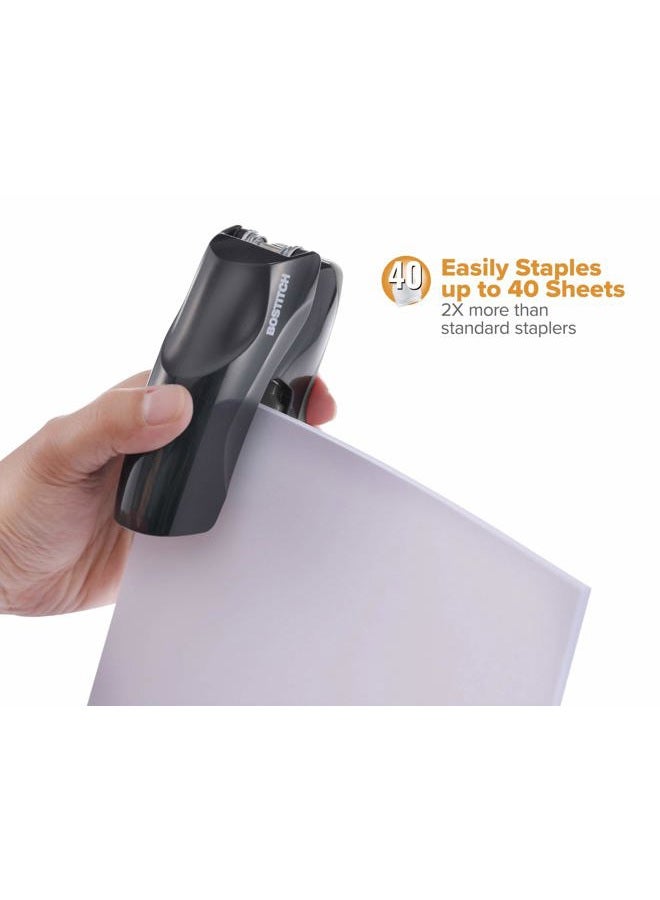 Bostitch Heavy Duty Stand Up Stapler, Black, 40 Sheet Capacity with 5000 Staples, Small Stapler Size, Fits Into The Palm of Your Hand - Image 5