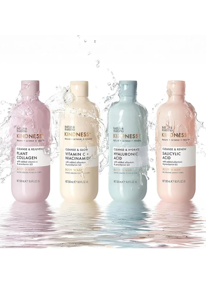 Baylis & Harding  Kindness+ Salicylic Acid Cleanse & Renew Body Wash, 500ml | Exfoliating & Clarifying Body Cleanser | Helps Clear, Smooth & Brighten Skin | Vegan | Dermatologist Approved  | Best Price UAE