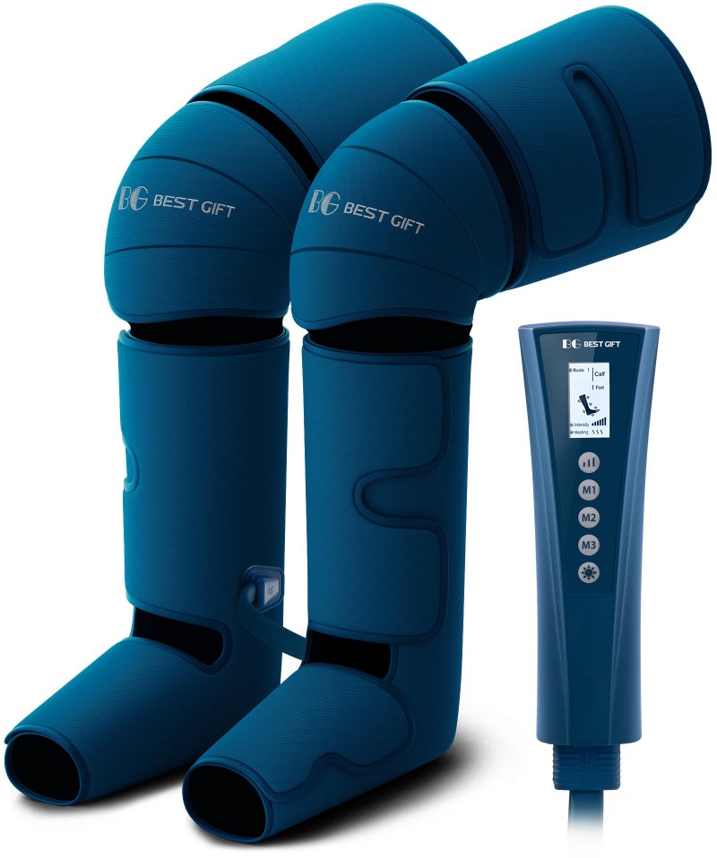 Gifts for Dad Mom Men Women Christmas Mothers Day Fathers Day Air Compression Massager with Heat for Foot Leg Calf Thigh Knee Helpful for Vericose Veins Muscle Fatigue Cramps Swelling Edema