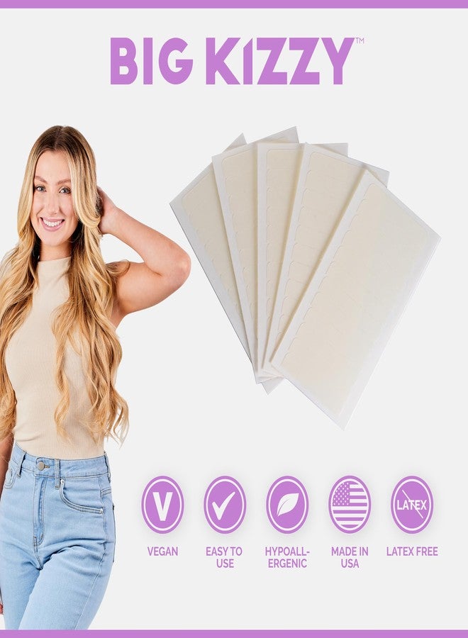 Big Kizzy Single Sided Pro Hold Replacement Tape for Hair Extensions - 5-7+ Weeks of Wear - Strong Hold and Residue Free One Sided Tape for Extensions - 48 Tabs - Made in USA - Image 3