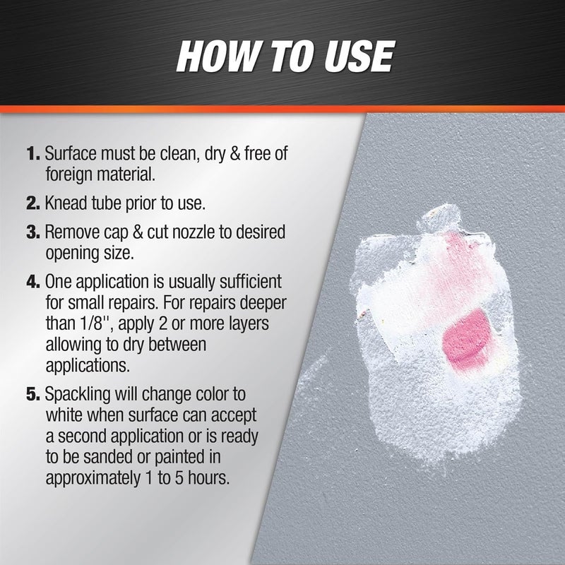 DAP DryDex Heavyweight Spackling 5.5 Oz with Dry Time Indicator - Pink/White - Image 3