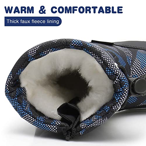 Apakowa New Kids Boys Cold Weather Snow Boots (Toddler/Little Kid) (Color : Blue/Black, Size : 9 M US Toddler) - Image 3