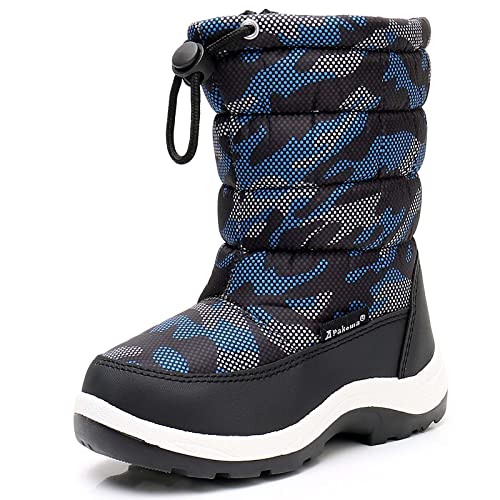 Apakowa New Kids Boys Cold Weather Snow Boots (Toddler/Little Kid) (Color : Blue/Black, Size : 9 M US Toddler) - Image 1