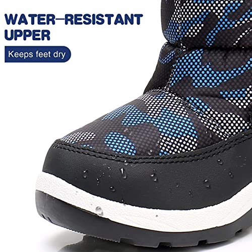 Apakowa New Kids Boys Cold Weather Snow Boots (Toddler/Little Kid) (Color : Blue/Black, Size : 9 M US Toddler) - Image 4