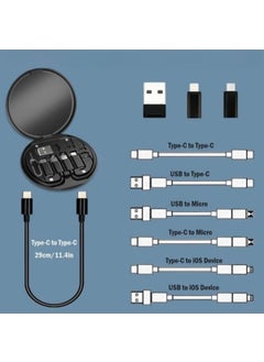 Buffer ® 60W Powered Cable Box Travel Cable Kit 5-in-1 USB Type-C Charging Cable Set  - Image 3