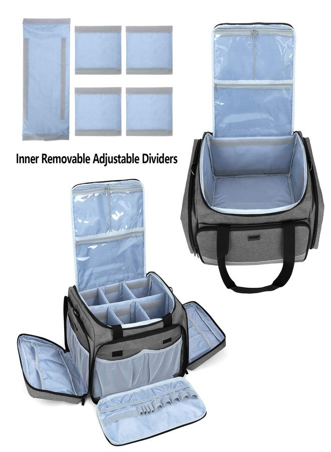 Trunab First Responder Bag Empty, Professional Medical Supplies Bag First Aid Kits Bag with Inner Dividers for Home Health Nurse, Community Care, EMT, EMS, Bag Only, Grey - Patented Design - Image 2