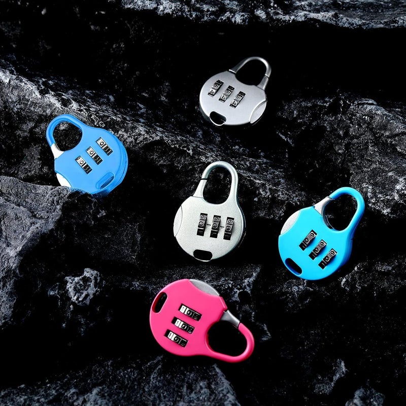 3 Digit Metal Travel Lock - Small Security Lock for Suitcases, Computer Bags, School Backpacks, Lockers and Drawers (Multicolor) - Image 5