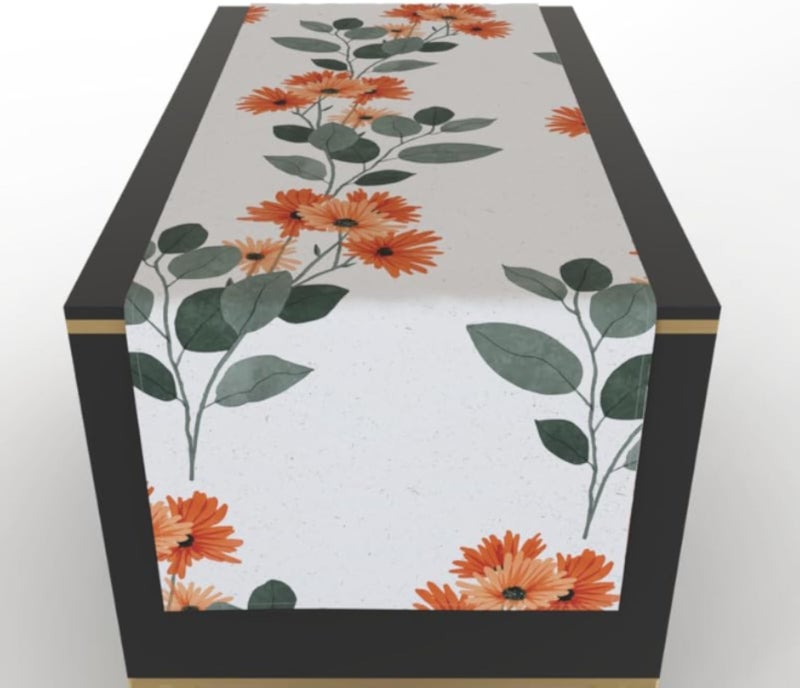 ART MOOD HOME Lumina Runner Velvet White * Orange * Green 35W *140L CM