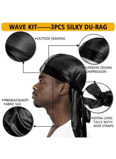 Goiple "Goiple Hair Care Kit for Men's 360 Wave - Pomades for Strong Hold, Easy Wash, Moisture Control, Silky Shine & Training, Curved Brush, Durag Cap Set, Du-rag, "  - Image 3