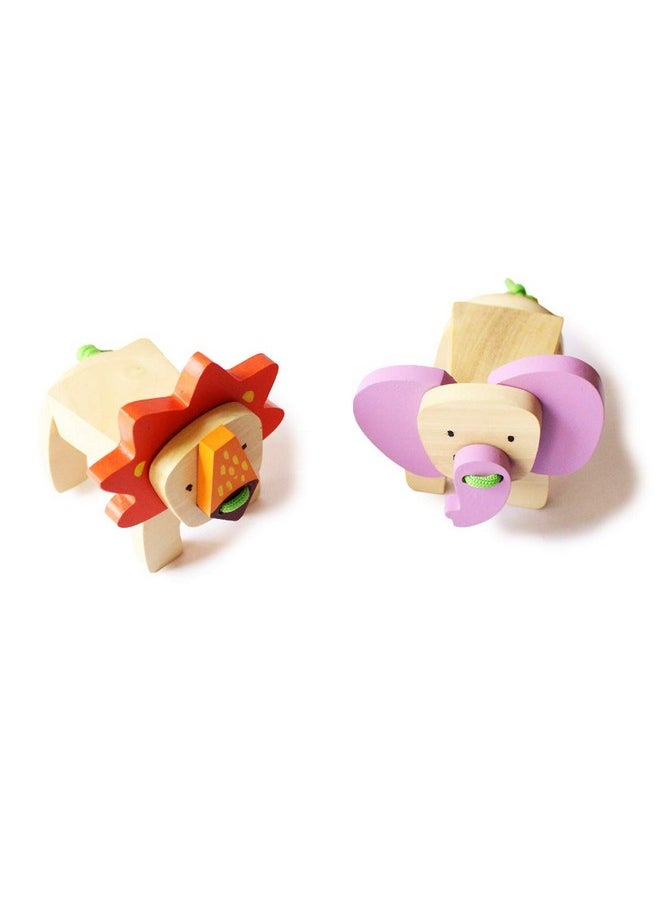 Shumee - shumee 2-in-1 Wooden Lacing & Pegging Toys- Safari Animal Themed | 2 Years+ | Eco Friendly & Safe | Organic & Non Toxic | Focused Play - Image 1