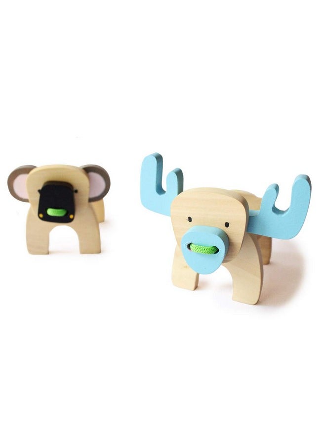 Shumee - shumee 2-in-1 Wooden Lacing & Pegging Toys- Safari Animal Themed | 2 Years+ | Eco Friendly & Safe | Organic & Non Toxic | Focused Play - Image 1