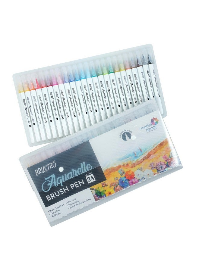 بروسترو أقلام بروسترو المائية | مجموعة من ٢٤ قلمًا | قابلة لإعادة التعبئة، أقلام تلوين فنية للطلاب، والبالغين، وألوان، ولوازم فنية، وألوان باستيل، وخربشة، وماركر، ورسم، وخط - Image 2