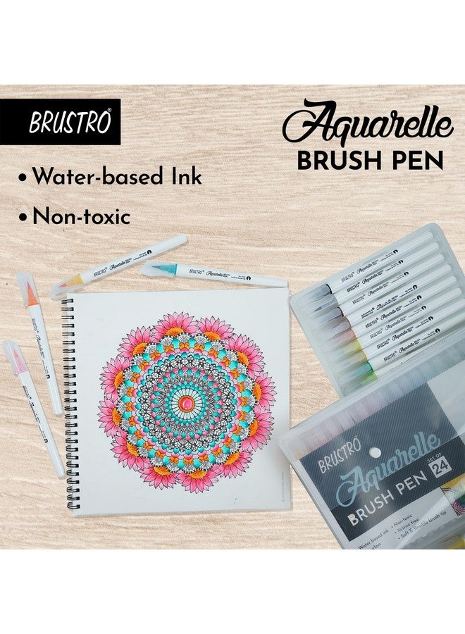 بروسترو أقلام بروسترو المائية | مجموعة من ٢٤ قلمًا | قابلة لإعادة التعبئة، أقلام تلوين فنية للطلاب، والبالغين، وألوان، ولوازم فنية، وألوان باستيل، وخربشة، وماركر، ورسم، وخط - Image 3