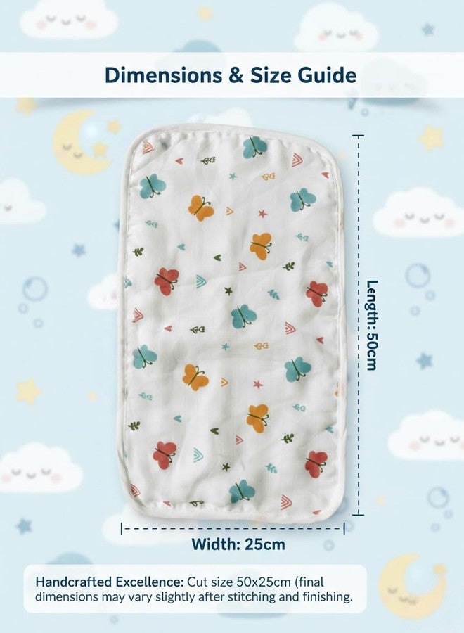 HANUSH 6-Layer Pure Muslin Cotton Baby Burp Towels (50x25cm) Ultra Soft & Absorbent Shoulder Burp Cloths for Newborn Babies & Toddlers, Smooth Finished Edges (Premium Muslin Baby Burp Towel) - Image 3