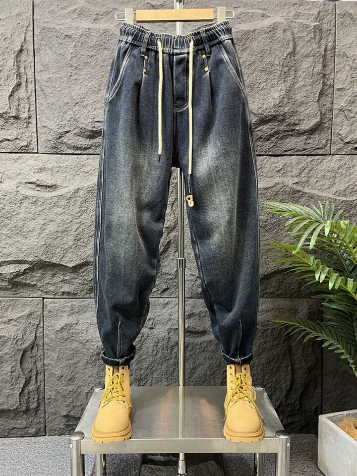 Unisex Classic Denim Jeans Loose Fit Daily Outdoor Wear - Image 2