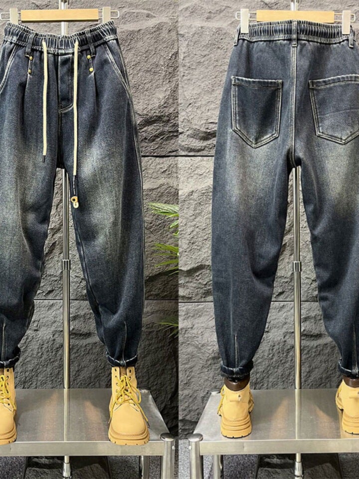 Unisex Classic Denim Jeans Loose Fit Daily Outdoor Wear - Image 3