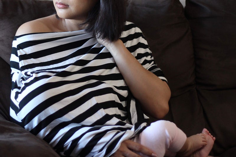 Itzy Ritzy 4-in-1 Nursing Cover, Car Seat Wrap, Shopping Cart Cover & Infinity Scarf â€“ Breathable, Multi-Use Nursing Cover-Up for Breastfeeding, Carseat Canopy & Stroller Cover (Black & White Stripe) - Image 2