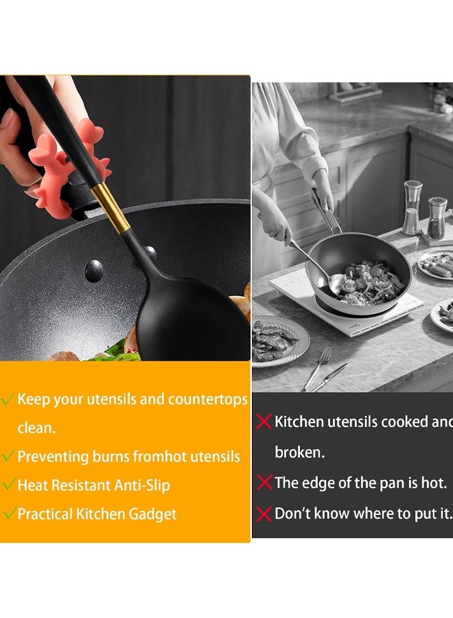 2Pcs Crab Spoon  Holder for Pot Crab Utensil Holder Crab Spoon Rest Crab Spatula Holder Silicone Crab Utensil Holder Adjustable Crab Utensil Holder for Placing Spoons Spatulas After Cooking - Image 5