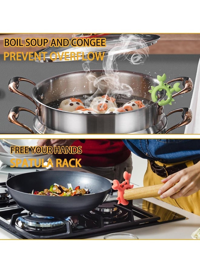 2Pcs Crab Spoon  Holder for Pot Crab Utensil Holder Crab Spoon Rest Crab Spatula Holder Silicone Crab Utensil Holder Adjustable Crab Utensil Holder for Placing Spoons Spatulas After Cooking - Image 3