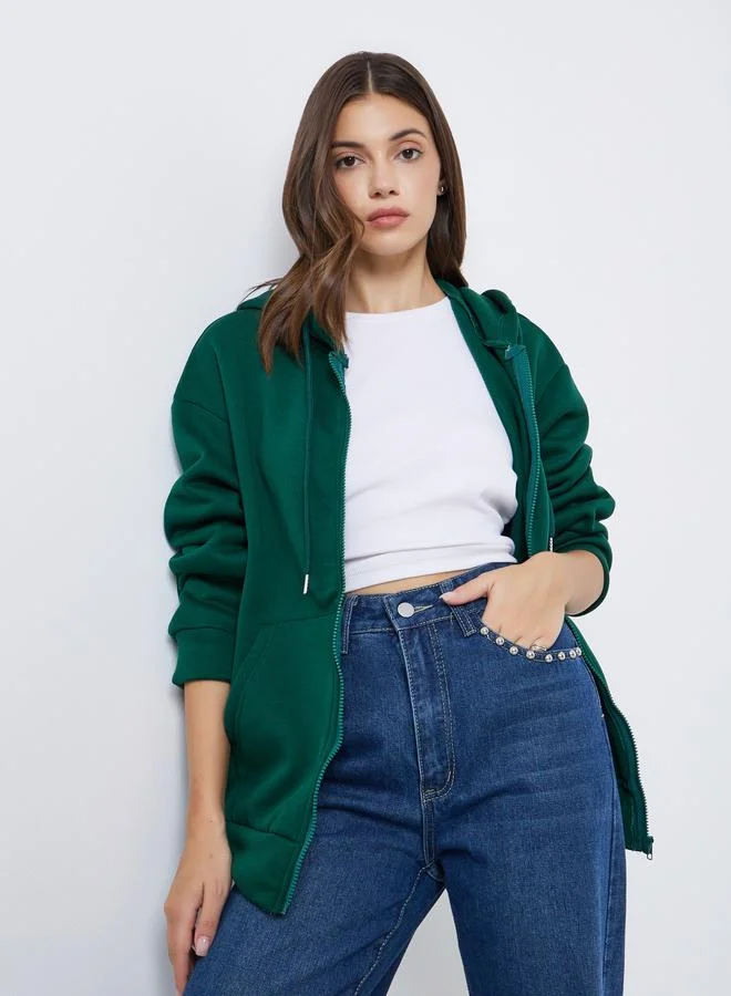 Take Two Take Two Women Green Slogan Print Hoodie
