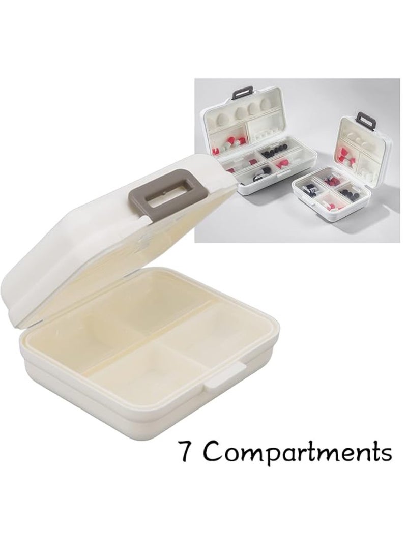 Pills Case 7 Compartments Small Portable PP Material Independent Opening Closing for Home for Travelling - Image 3