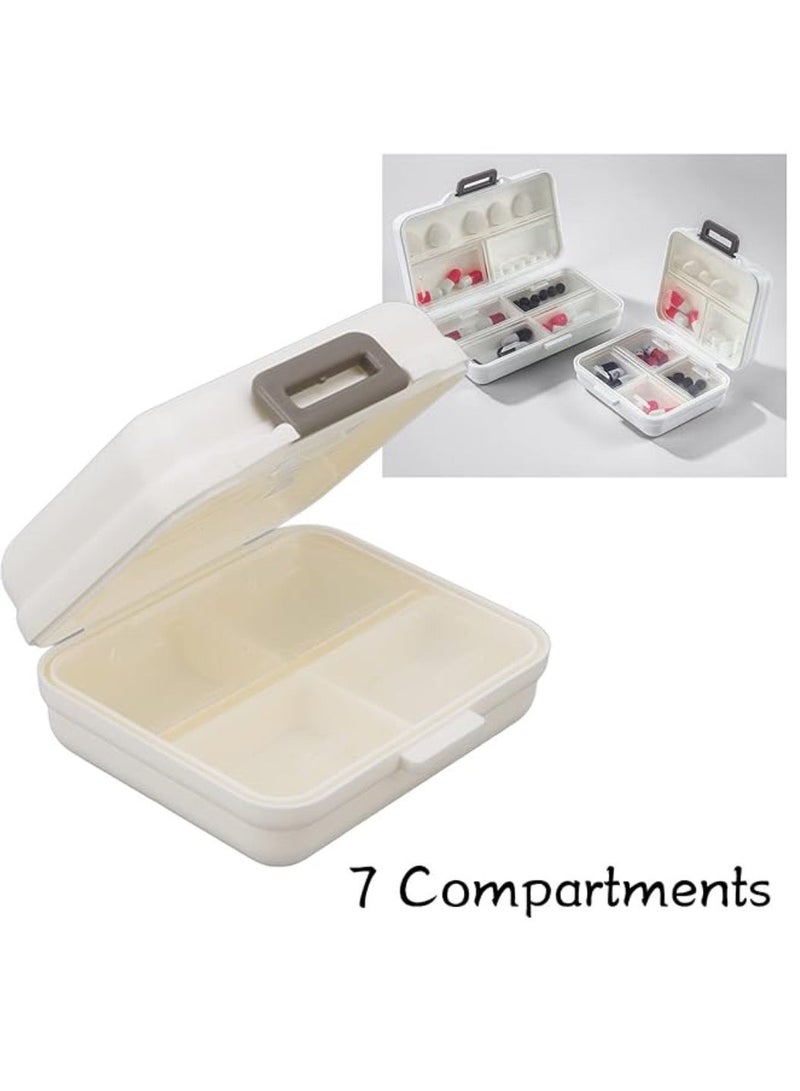 Pills Case 7 Compartments Small Portable PP Material Independent Opening Closing for Home for Travelling - Image 1