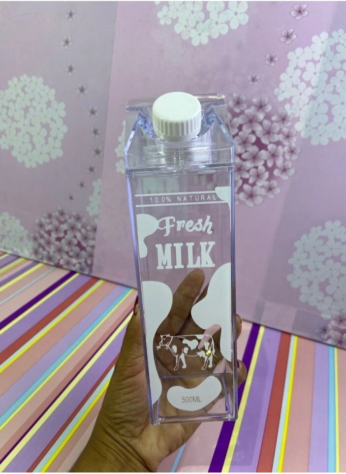 Generic - A portable milk carton water bottle suitable for drinking liquids and juices - 500 ml - in various shapes - Image 1