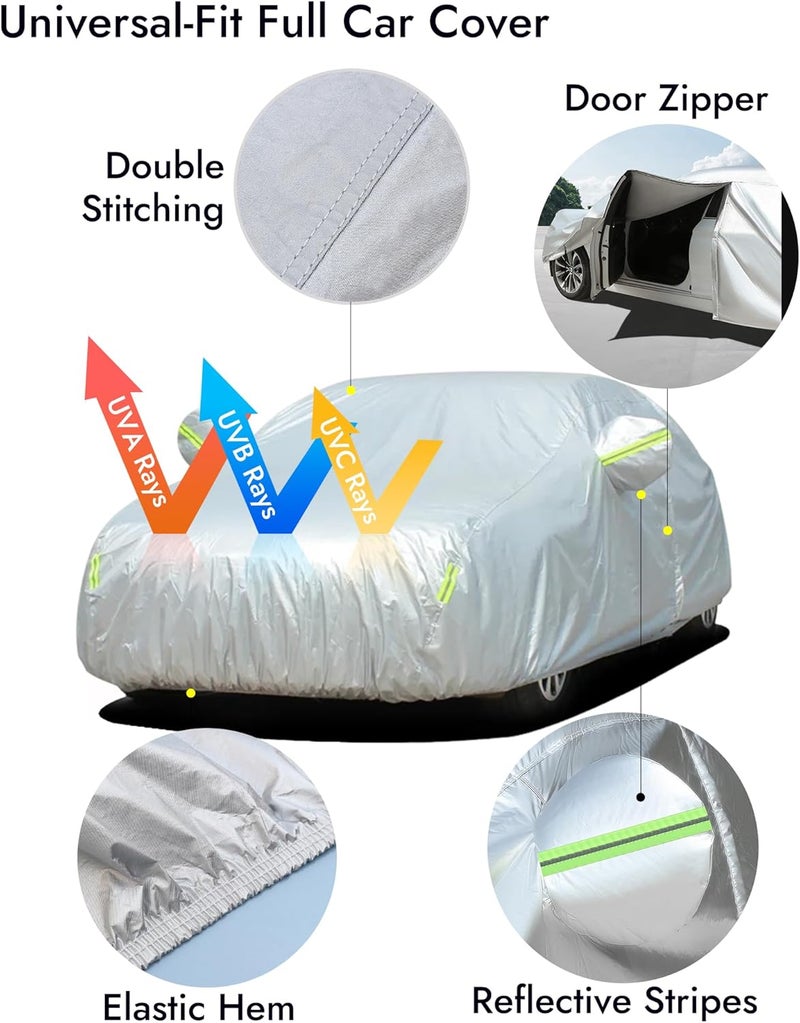Universal Full Car Cover - UV, Water, and Dust Protection for Sedan (3XL) - Image 3