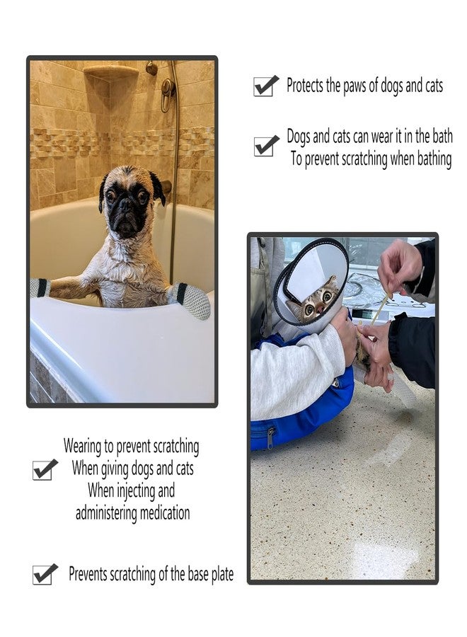 Esamploe 4 PCS Cat Mittens to Prevent Scratching,Mesh Breathable Cat Shoes,Adjustable Cats Anti Scratch Gloves,Suitable for Cats When Bathing and Nail Trimming (Black, L) - Image 5