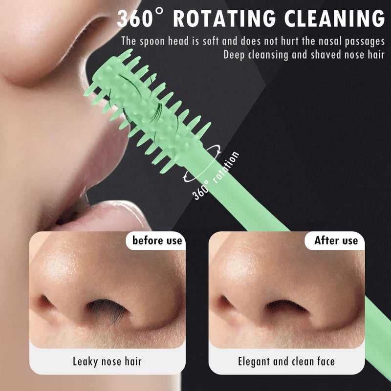 OneNine Nasal Hair Cutter, 8pcs Portable Double Sided Manual Nose Hair Trimmer, 360 Degree Rotating Ear Nose Hair Trimmer Nose Hair Plucker for Men Women - Image 3