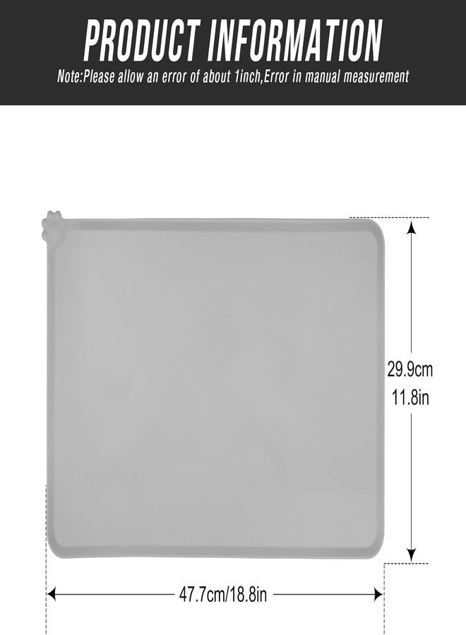 GALV Silicone Pet Feeding Mat,Non Slip Waterproof Bowl Mat for Dog and Cat, 19 x 12 Inch - Image 2