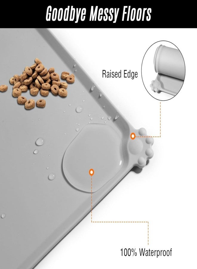 GALV Silicone Pet Feeding Mat,Non Slip Waterproof Bowl Mat for Dog and Cat, 19 x 12 Inch - Image 4