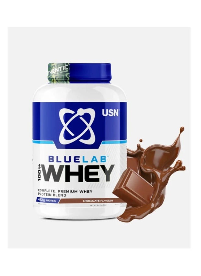 USN Blue Lab 100% Whey Premium Protein, Isolate+Hydrolysate+Concentrate, Chocolate Flavour, 2Kg  - Image 1